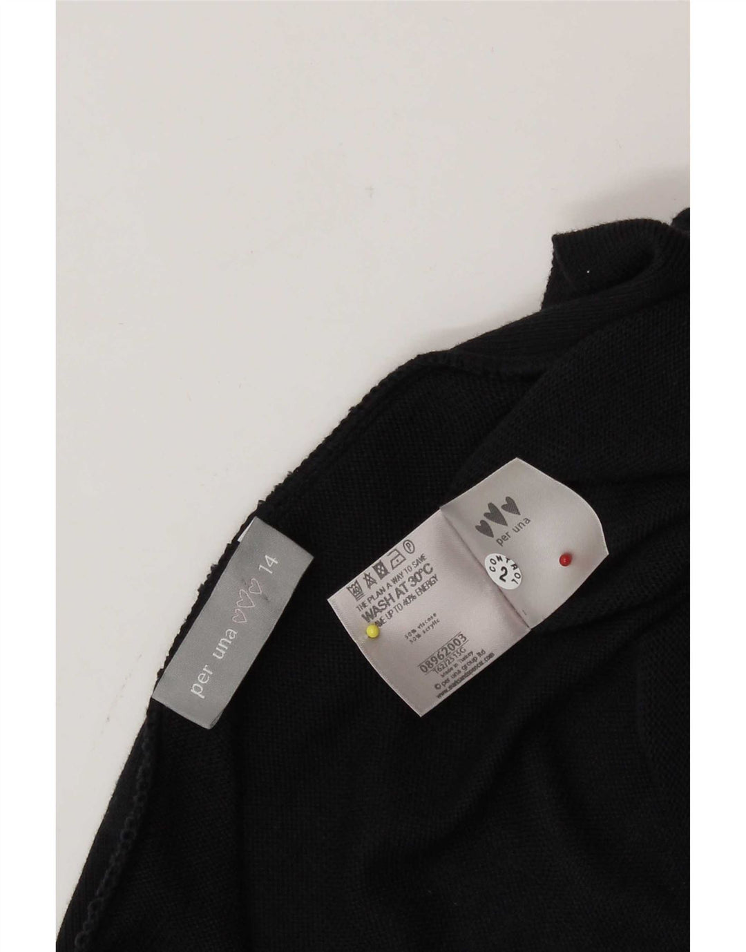 Marks & Spencer Dame Asymmetrisk Cardigan Sweater UK 14 Large Black