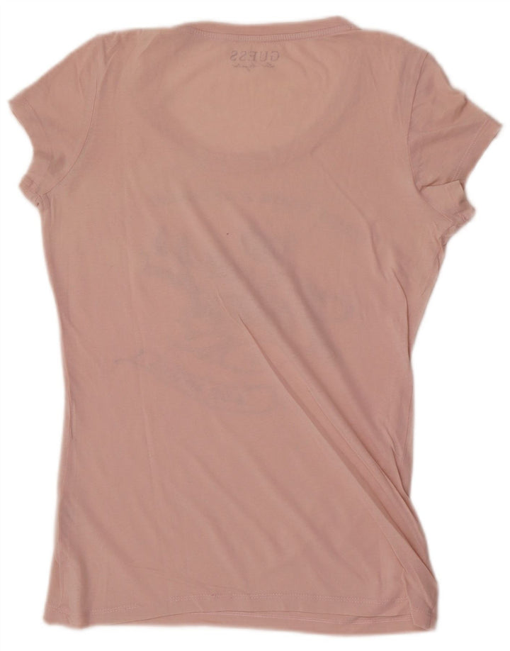 Guess Grafisk T-shirt top til kvinder UK 12 Medium Pink
