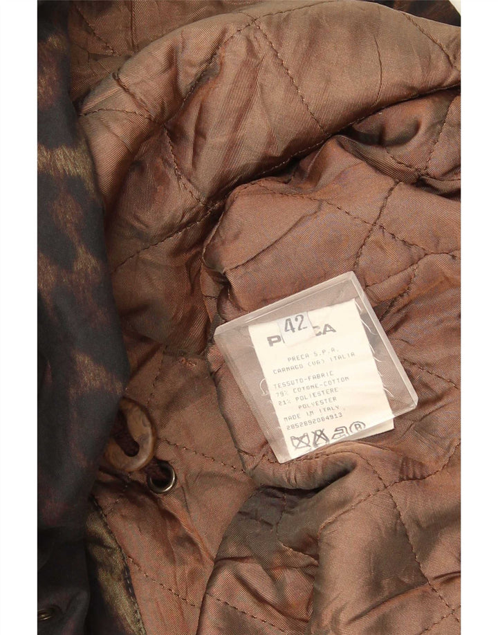 Preca Dame Oversized Double Breasted Coat IT 42 Medium Brown Animal Print