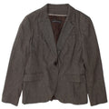 Zara Dame 1 Knap Blazer Jacket UK 18 XL Grå Viscose