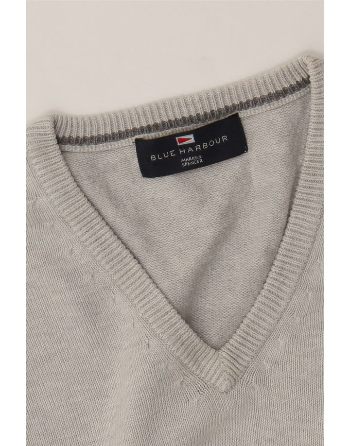 Marks & Spencer Herre Blue Harbor V-hals sweater stor grå