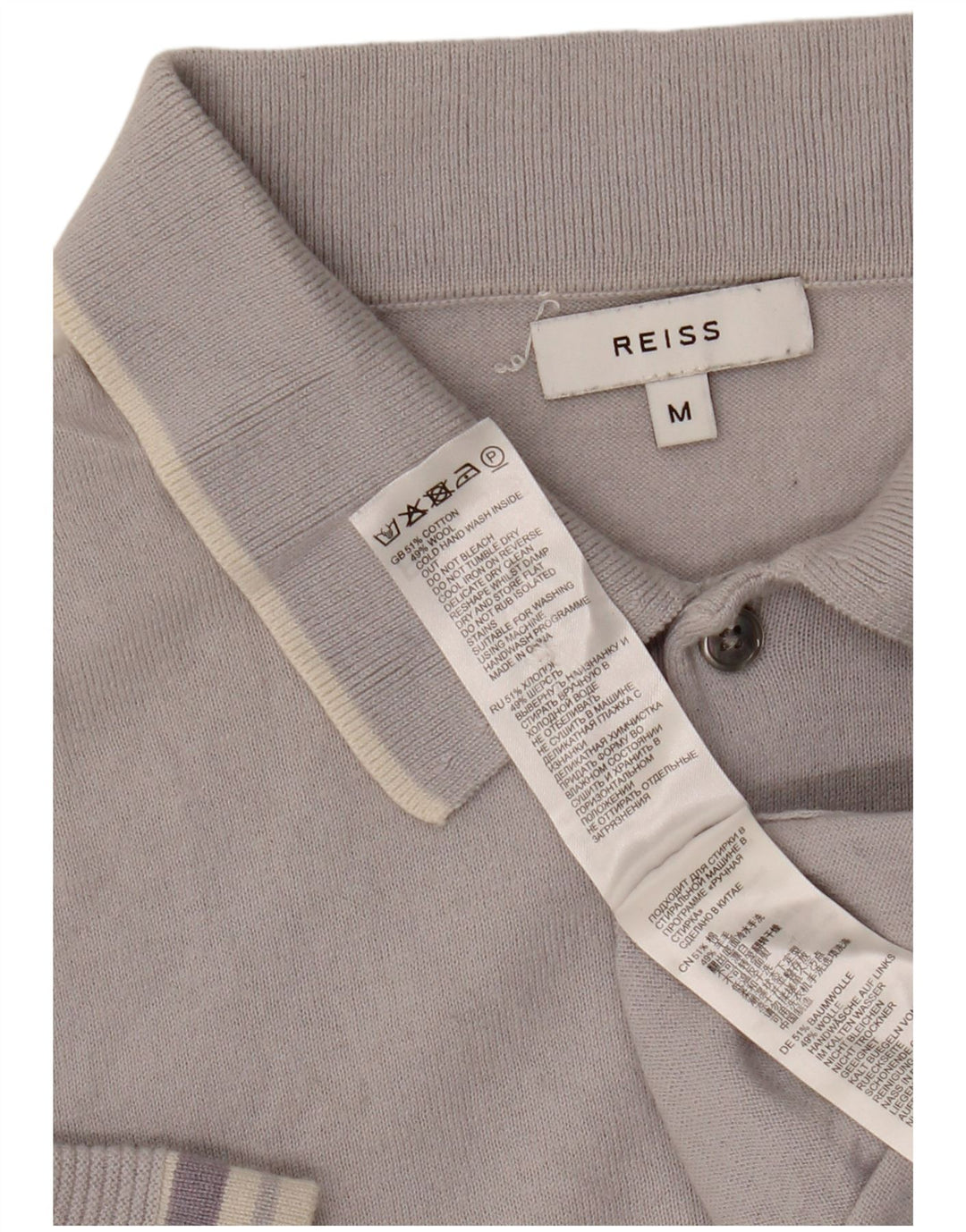Reiss herre poloshirt mellemgrå bomuld