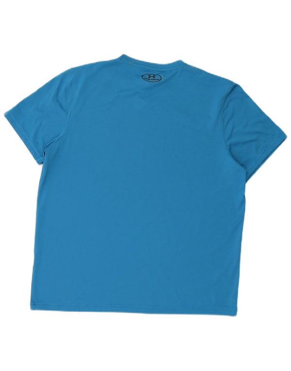 Under Armour Herre Heat Gear T-Shirt Top Stor Blå