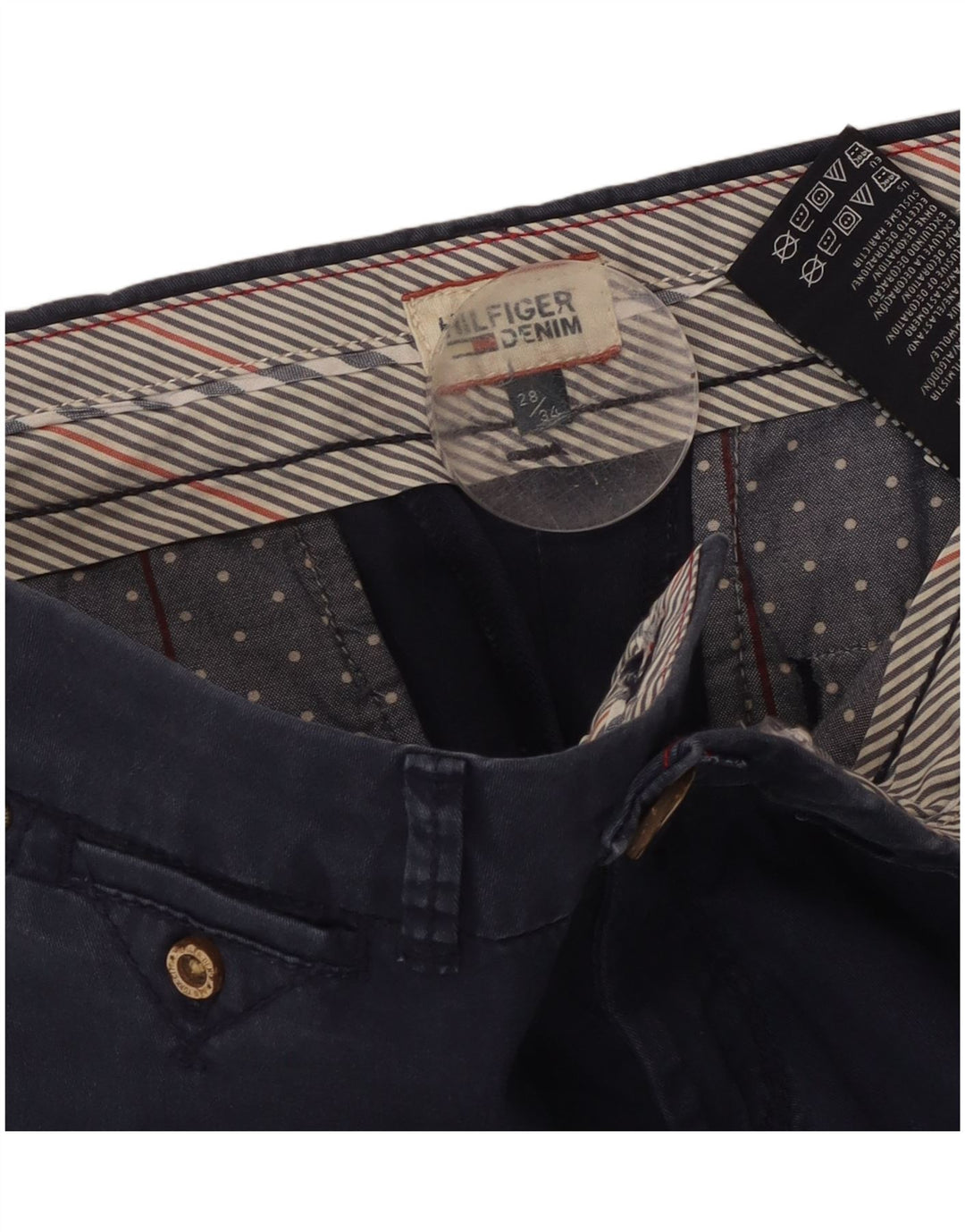 TOMMY HILFIGER Slim Suit Bukser til kvinder W28 L34 Marineblå Bomuld