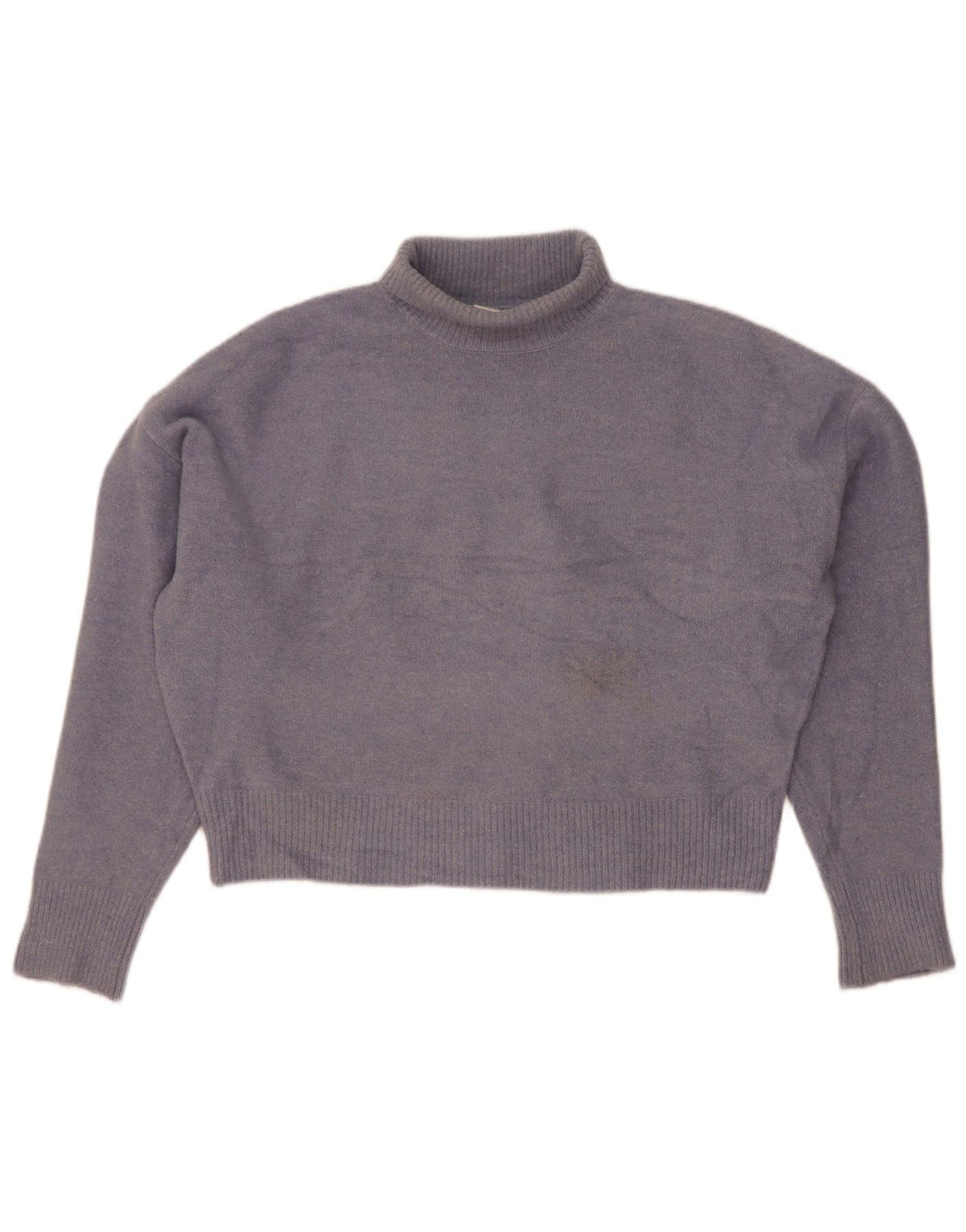 Zara Womens Crop Oversized rullehals sweater UK 14 Medium Blue