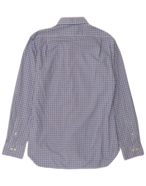 Polo Ralph Lauren Herre Slim Fit skjorte str. 16 Stor blå ternet bomuld