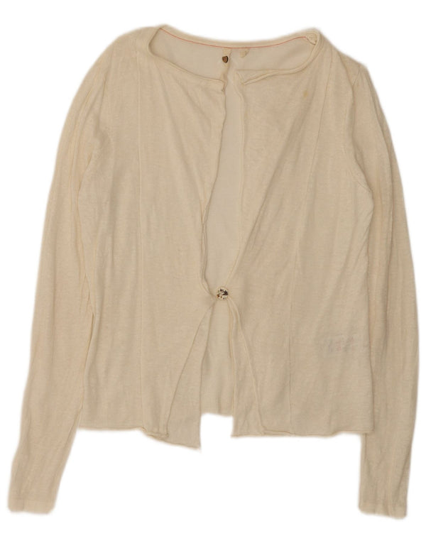 White Stuff Dame Cardigan Sweater UK 12 Medium Off Linnen
