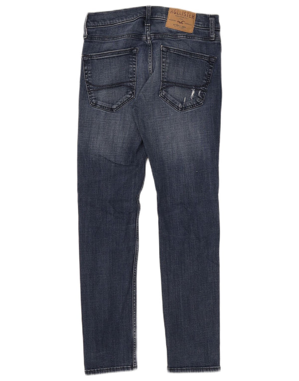 Hollister Kvinders Distressed Super Skinny Jeans W28 L30 Blå Bomuld