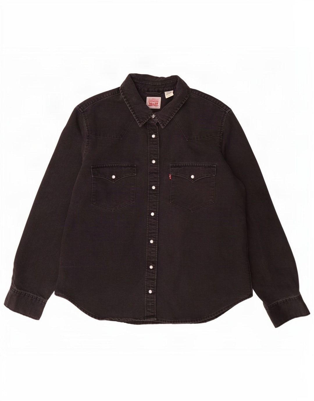 Levi's Dame Denim Shirt UK 18 XL Sort Bomuld