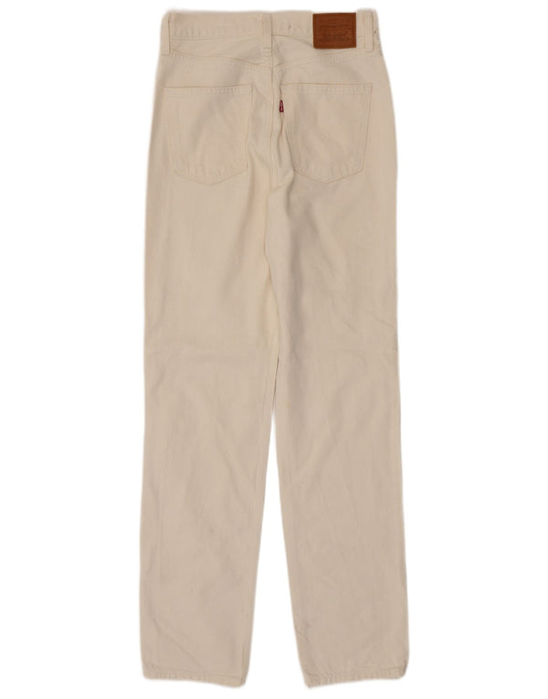 Levi's Dame High Rise Slim Straight Jeans W26 L31 Off White Bomuld