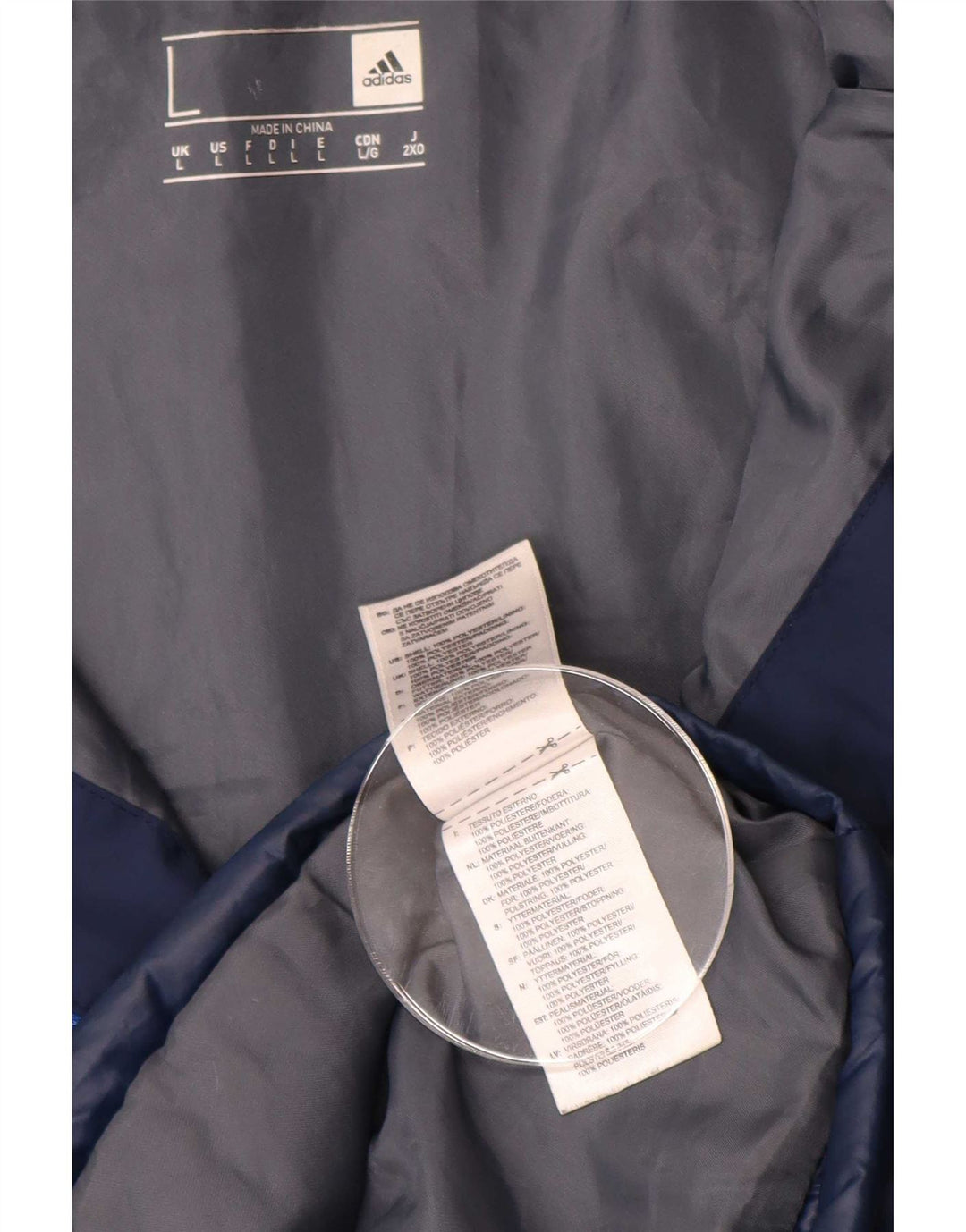 Adidas Polstret Herrejakke UK 40 Large Navy Blue Polyester