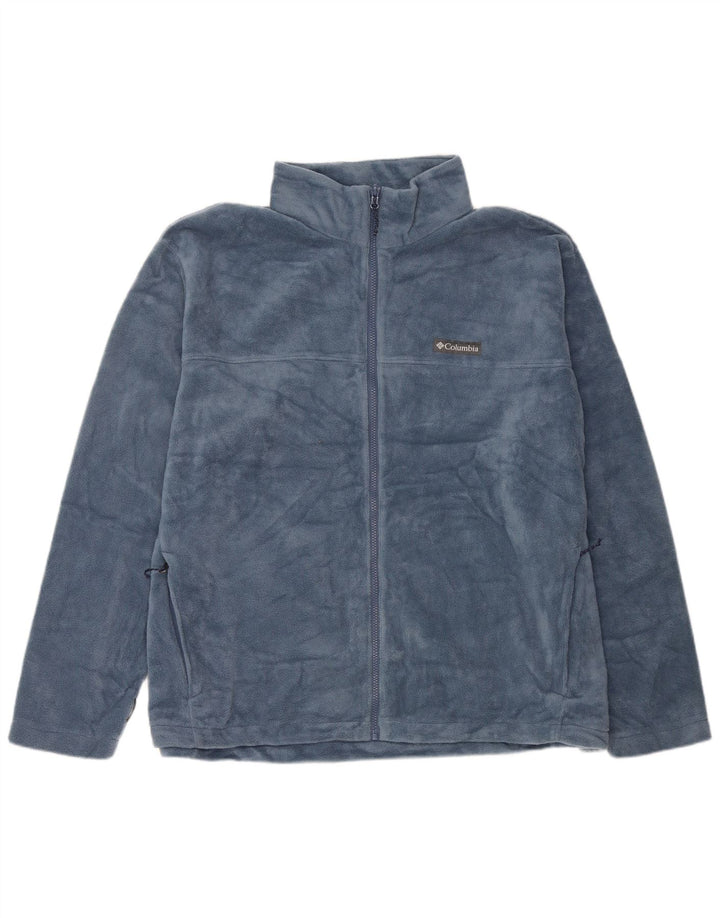 COLUMBIA Mens Interchange Fleece Jacket UK 44 2XL Blue Polyester