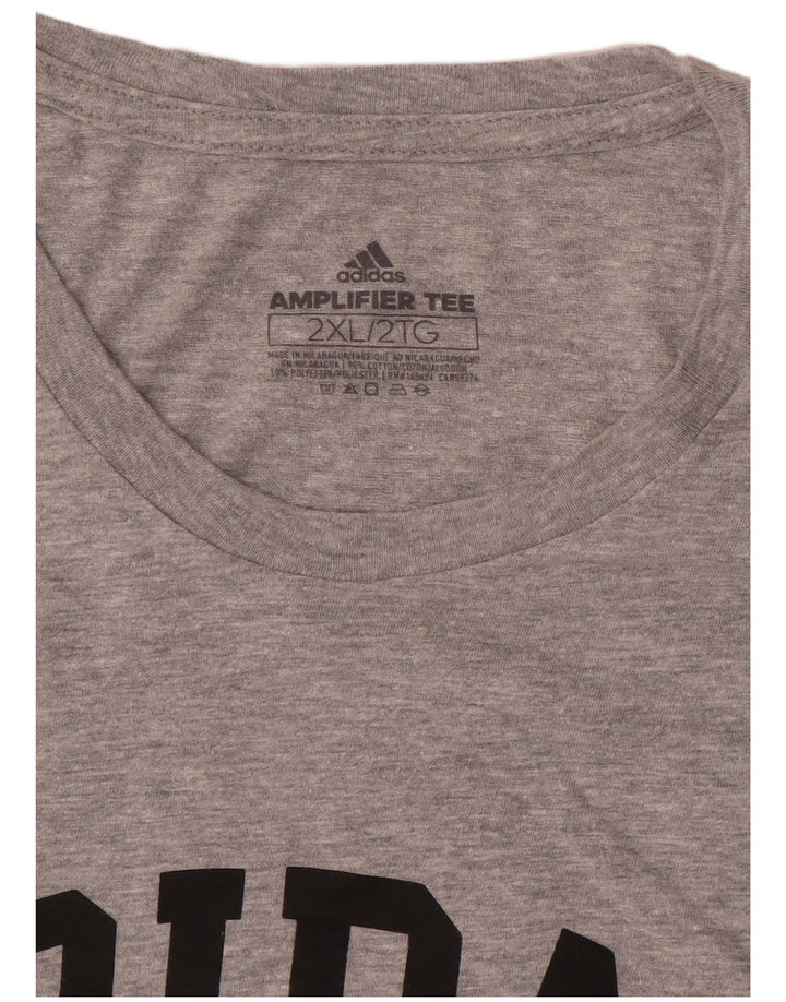 Adidas Herre grafisk T-shirt Top 2XL Grå
