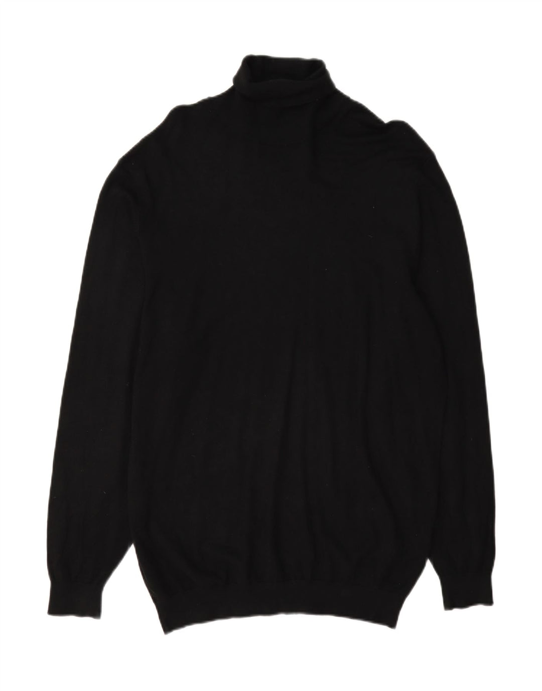 Zara Herre Rullehalstrøje Sweater Stor Sort Viscose