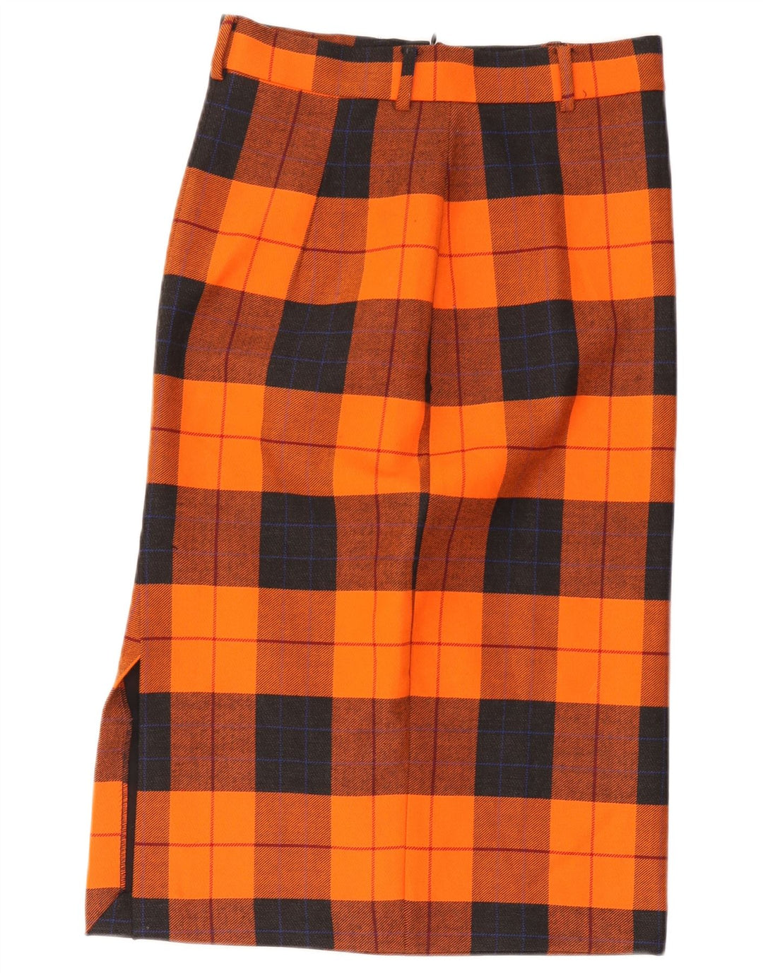 Vintage lige nederdel til kvinder W30 Medium Orange Plaid