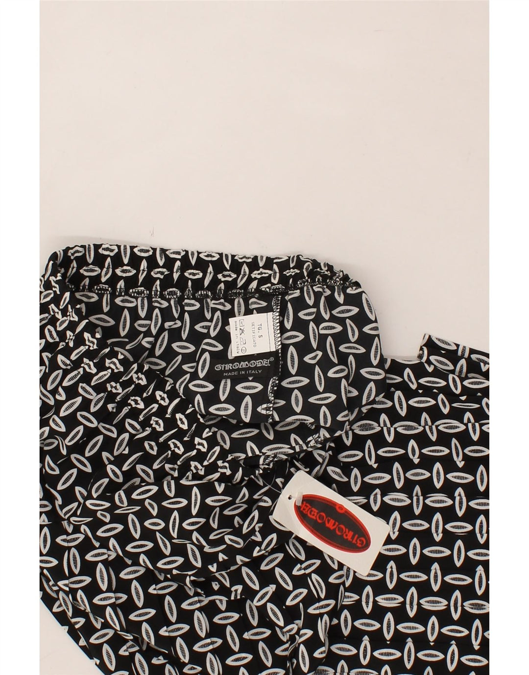 VINTAGE Womens Abstract Pattern A-Line Skirt Small W26 Black Vintage Vintage and Second-Hand Vintage from Messina Hembry 