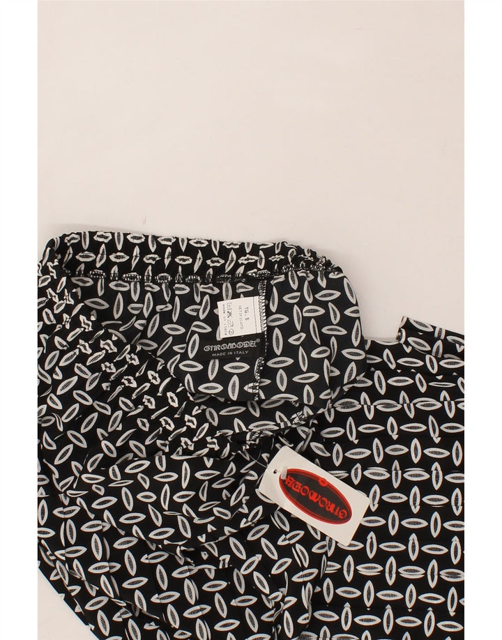 VINTAGE Womens Abstract Pattern A-Line Skirt Small W26 Black Vintage Vintage and Second-Hand Vintage from Messina Hembry 