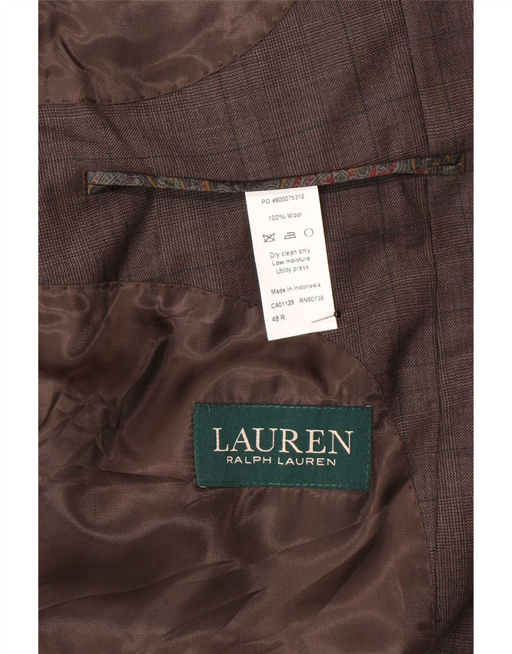 Ralph Lauren Herre 2-knaps blazerjakke UK 48 3XL brun ternet uld