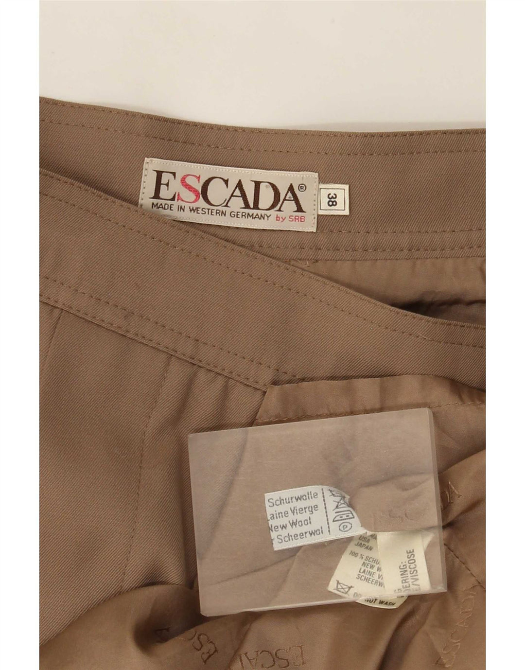 Escada Midi Wrap Nederdel til kvinder EU 38 Medium W28 Brun Ny Uld