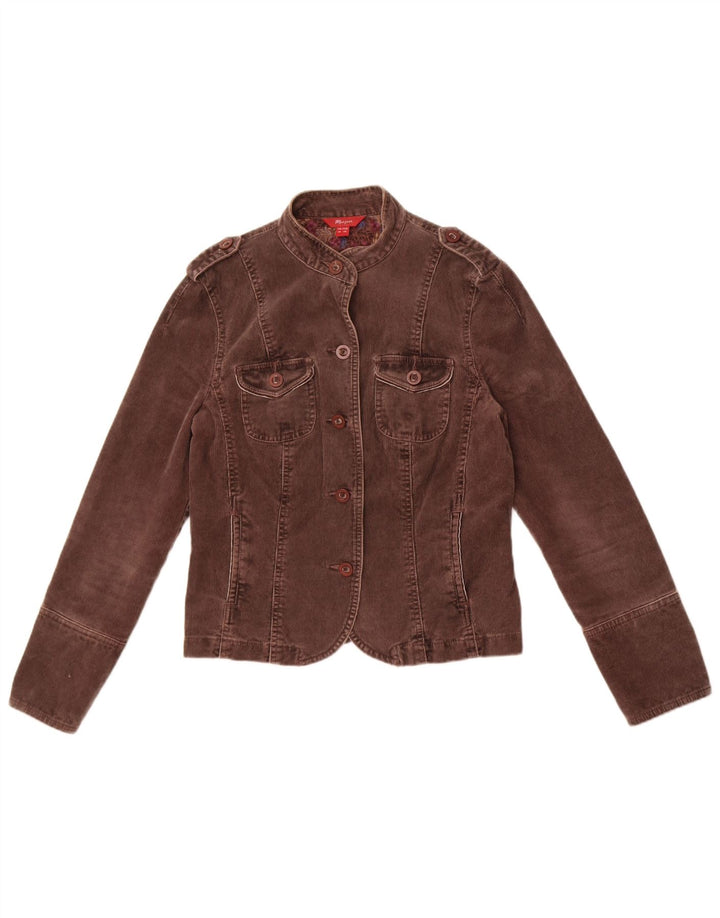 Monsoon Womens Corduroy Jacket UK 10 Small Brown Bomuld