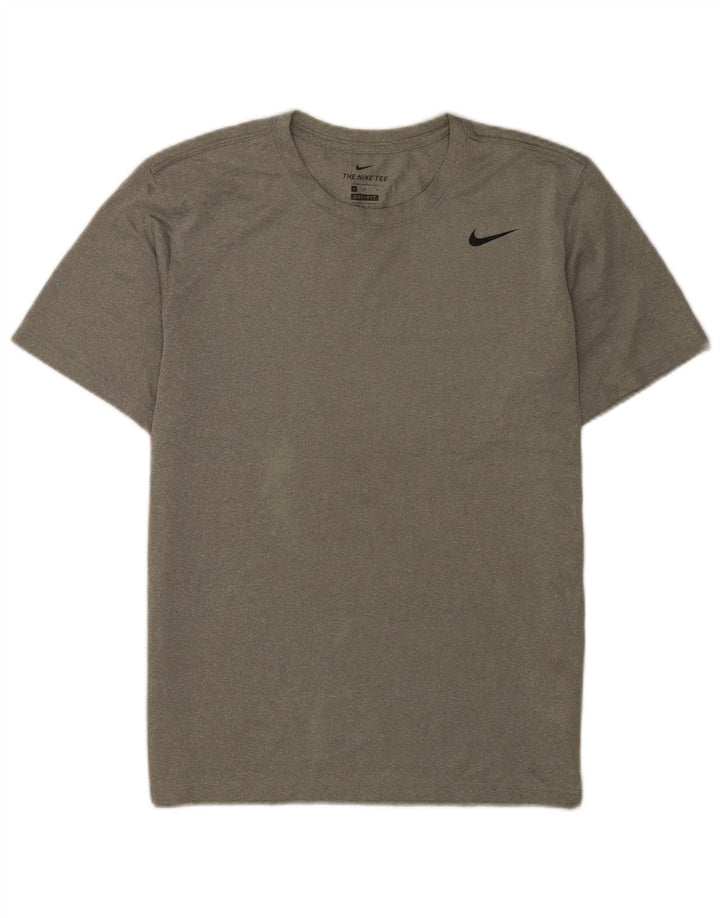 Nike herre Dri Fit T-shirt top mellemgrå polyester