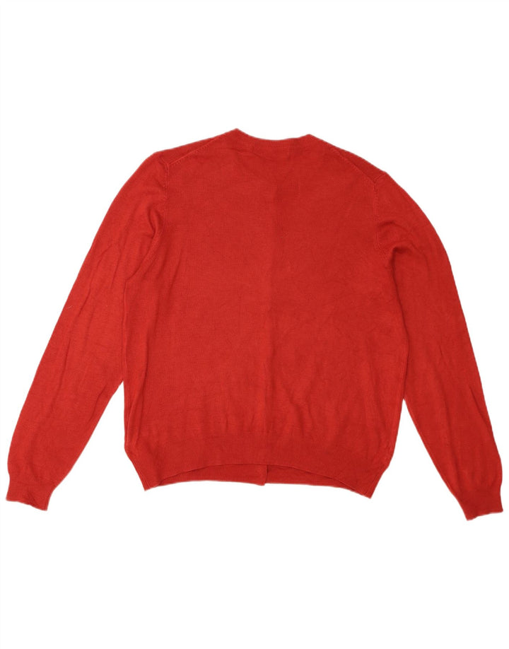 Marks & Spencer Dame Cardigan Sweater UK 14 Large Red Viscose