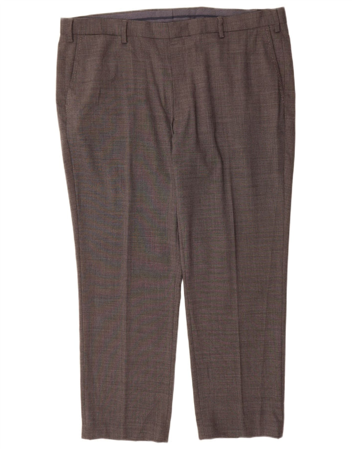 Marks & Spencer Herre Lige Regular Fit Suit Bukser W42 L29 Grå Uld