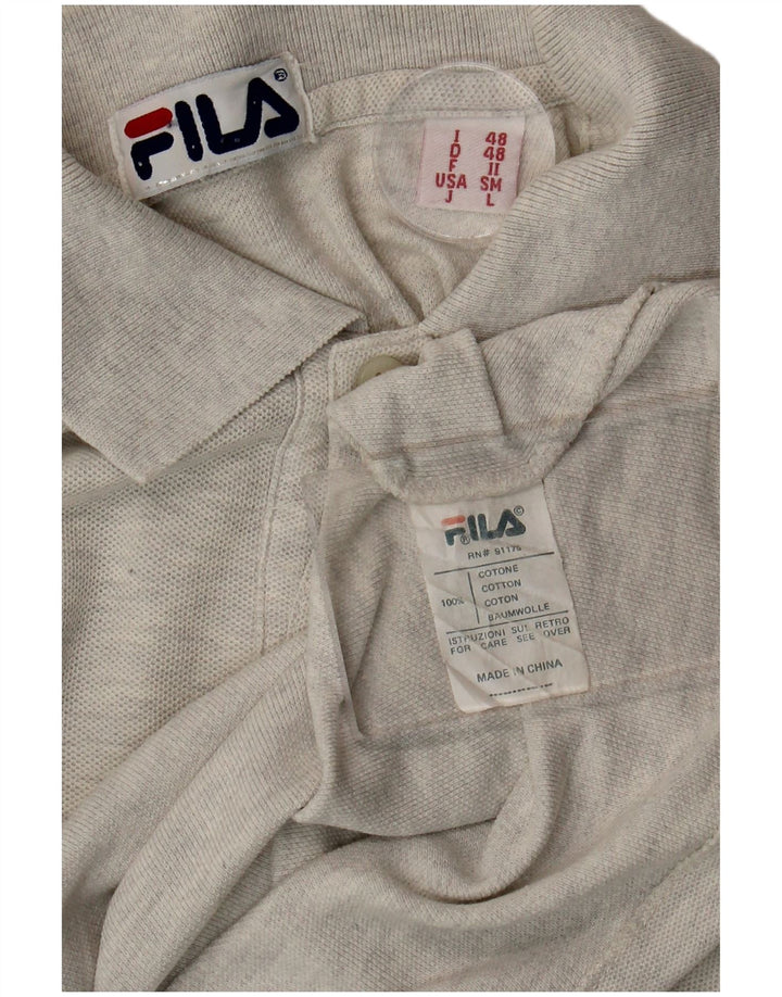 Fila Herre Polo Shirt IT 48 Medium Grå Bomuld