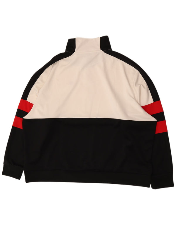 Nike Mens Loose Fit Zip Neck Sweatshirt Jumper 2XL Black Colourblock