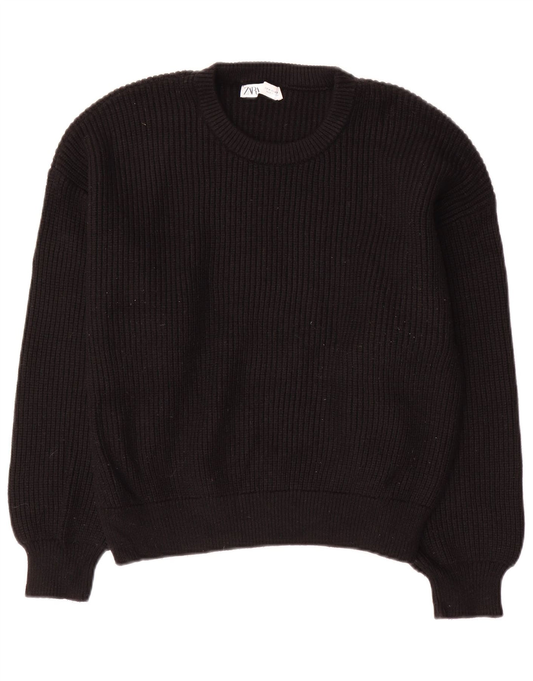 Zara dametrøjetrøje med rund hals DK 14 Medium Sort viskose