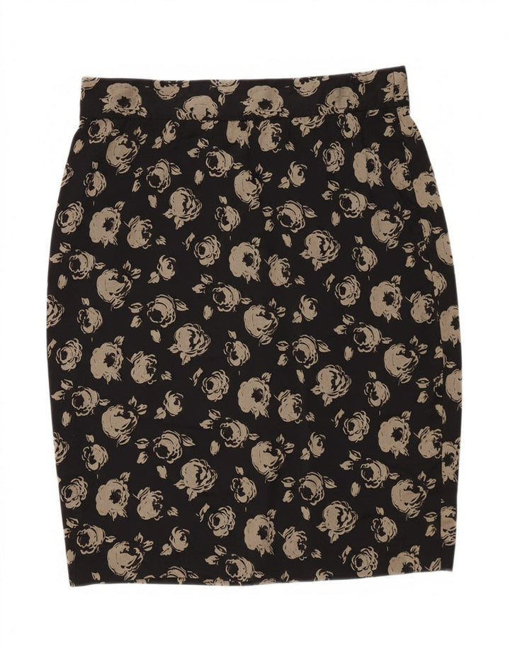 UNGARO Womens Pencil Skirt IT 46 Large W30 Black Floral Vintage Ungaro and Second-Hand Ungaro from Messina Hembry 