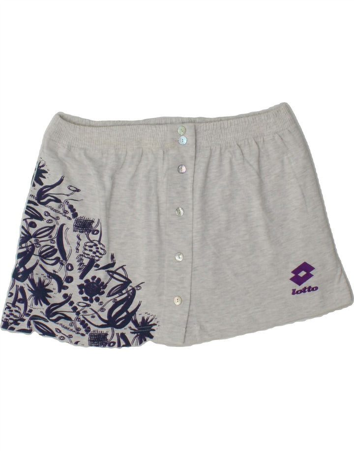 LOTTO Womens Abstract Pattern Mini Skirt Large W34 Grey Polyester Vintage Lotto and Second-Hand Lotto from Messina Hembry 