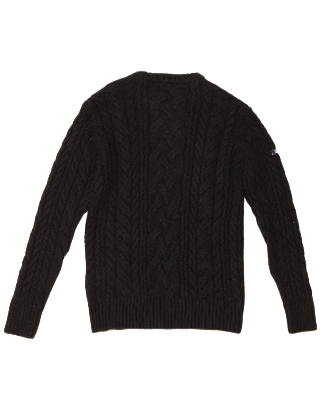 Superdry Herre sweater med rund hals, stor sort akryl
