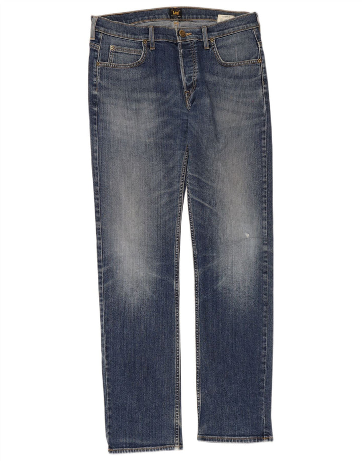 Lee Mens Powell Distressed Slim Jeans W33 L34 Blå Bomuld