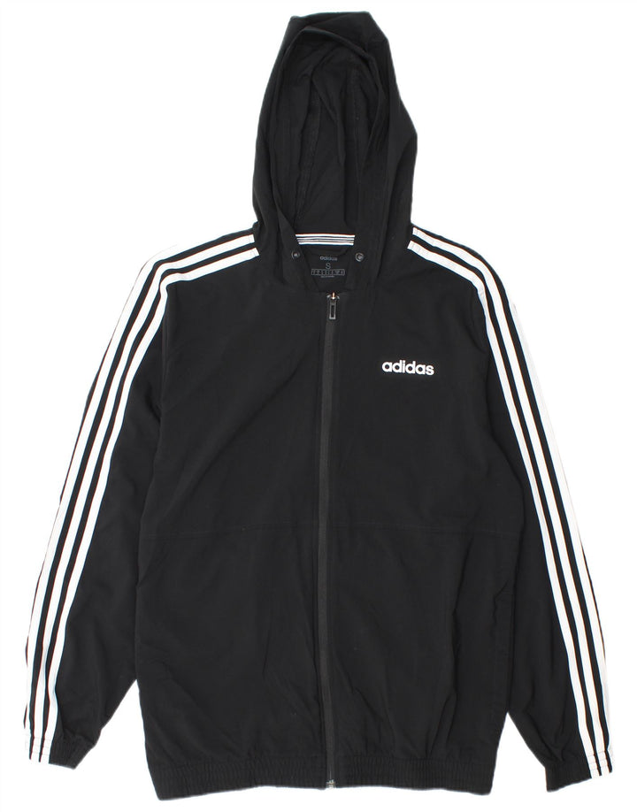 ADIDAS Træningsdragt med hætte til mænd, lille, sort polyester