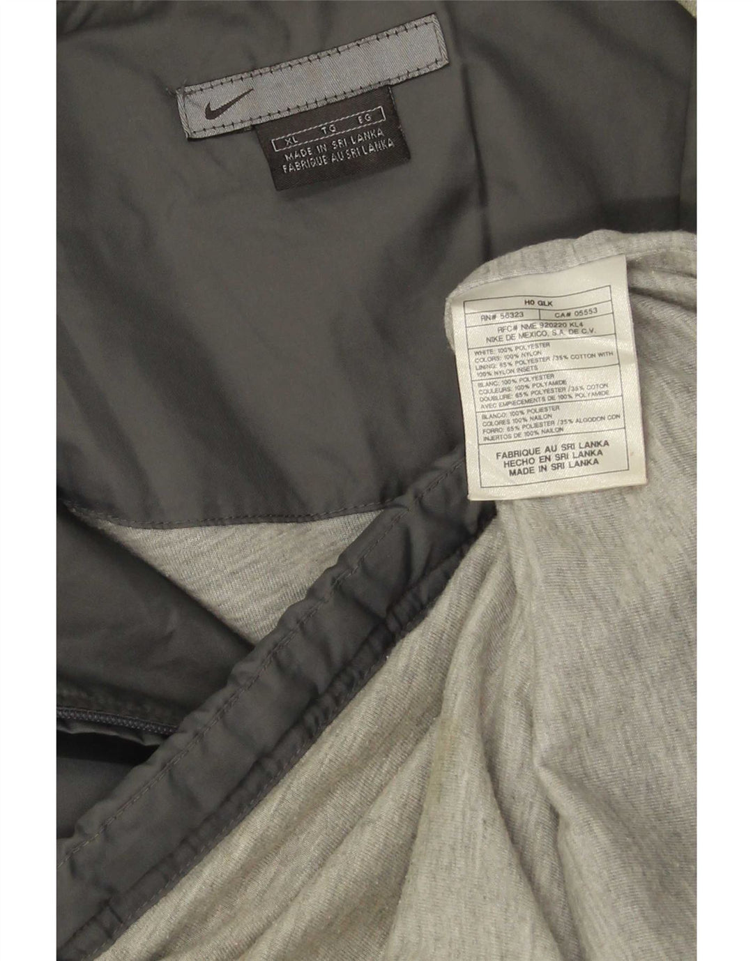 Nike Regnjakke med hætte til mænd UK 42 XL Grå polyester