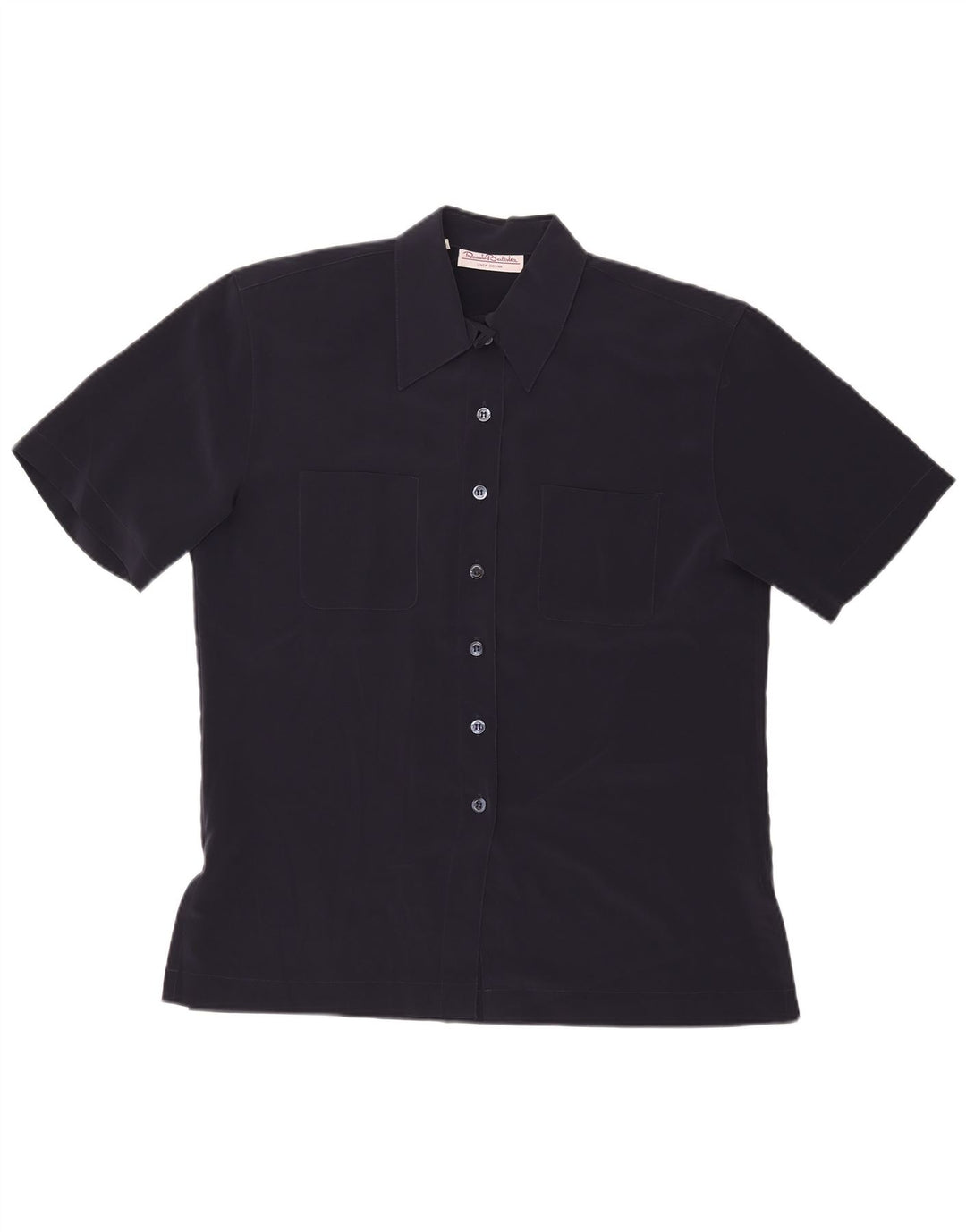 RENATO BALESTRA Kortærmet skjortebluse til kvinder IT 44 Medium Marineblå