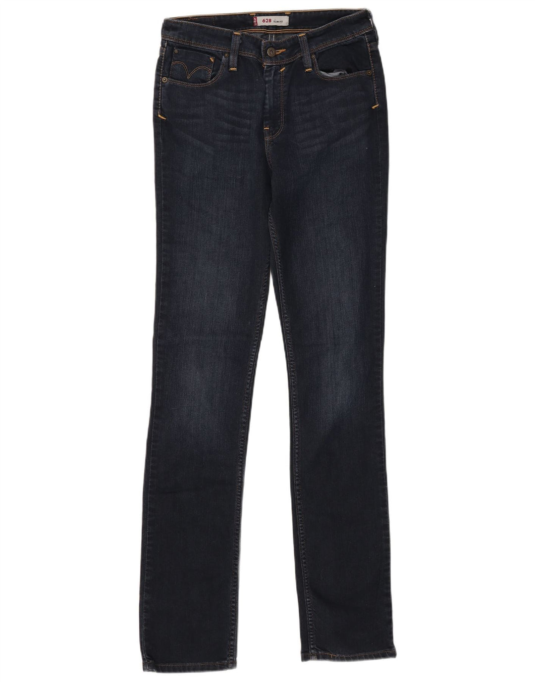 LEVI'S Herre 628 Slim Jeans W30 L34 Marineblå Bomuld