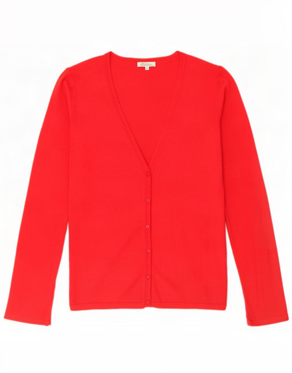 Zara Dame Cardigan Sweater UK 14 Large Red Viscose