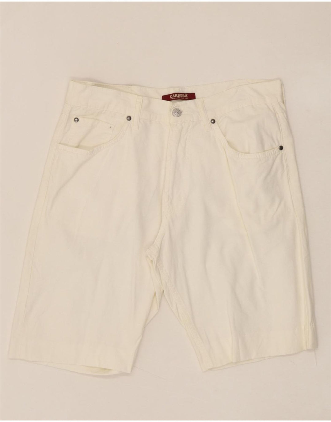 CARRERA Mens Casual Shorts IT 50 Large W32  White Cotton Vintage Carrera and Second-Hand Carrera from Messina Hembry 