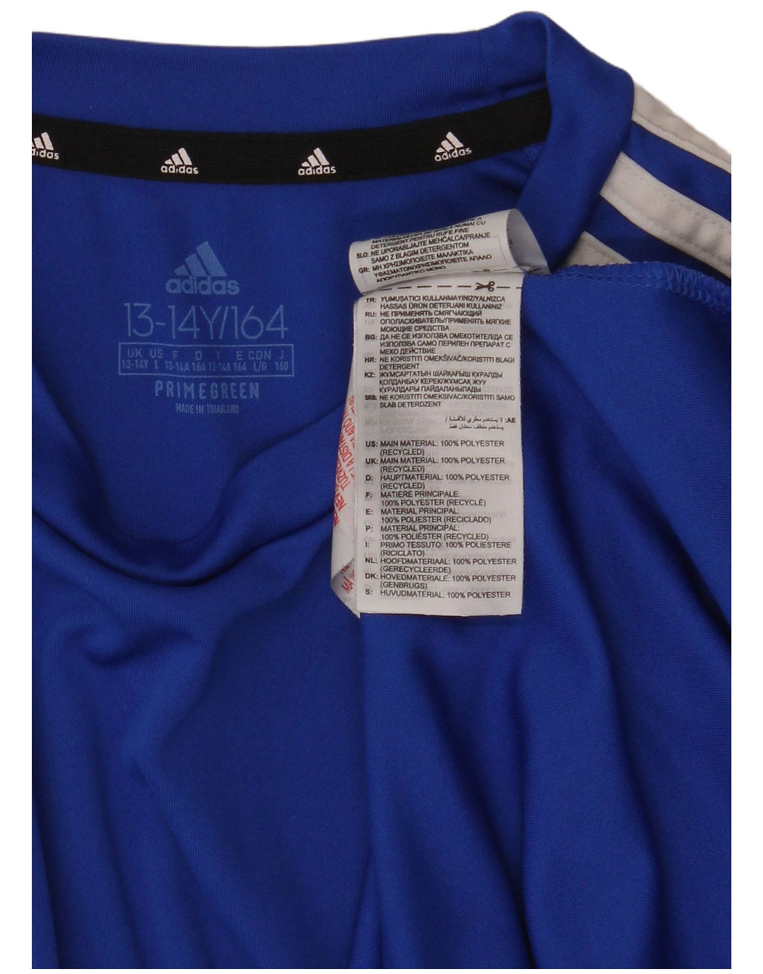 ADIDAS Boys Aeroready T-Shirt Top 13-14 År Blå Polyester