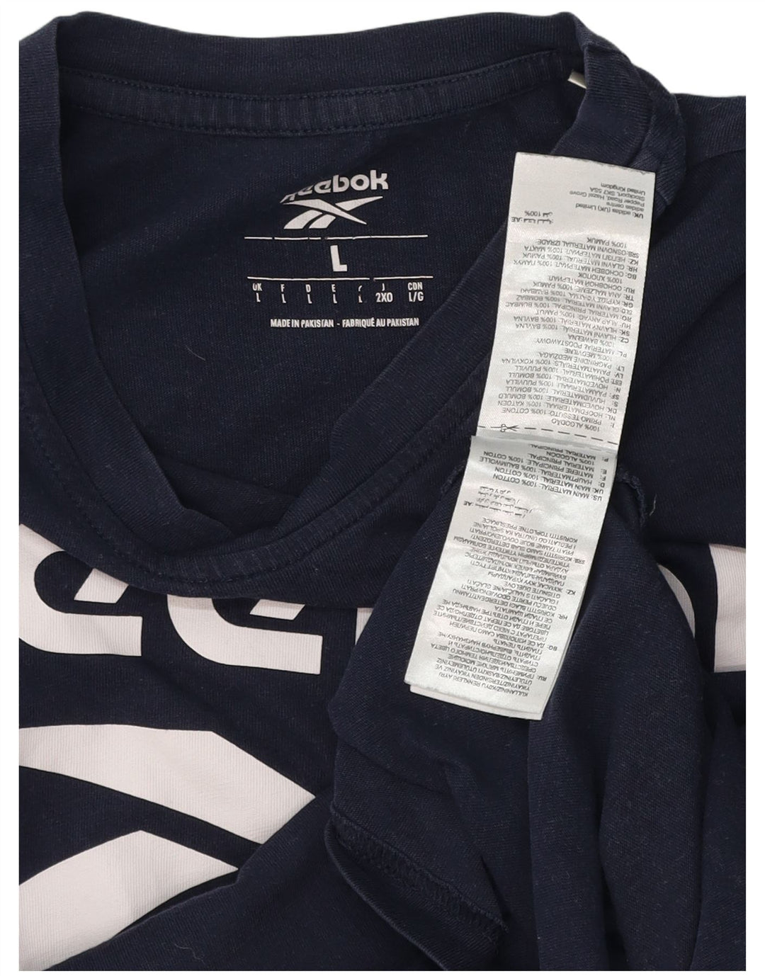 Reebok Herre grafisk T-shirt Top Stor marineblå bomuld