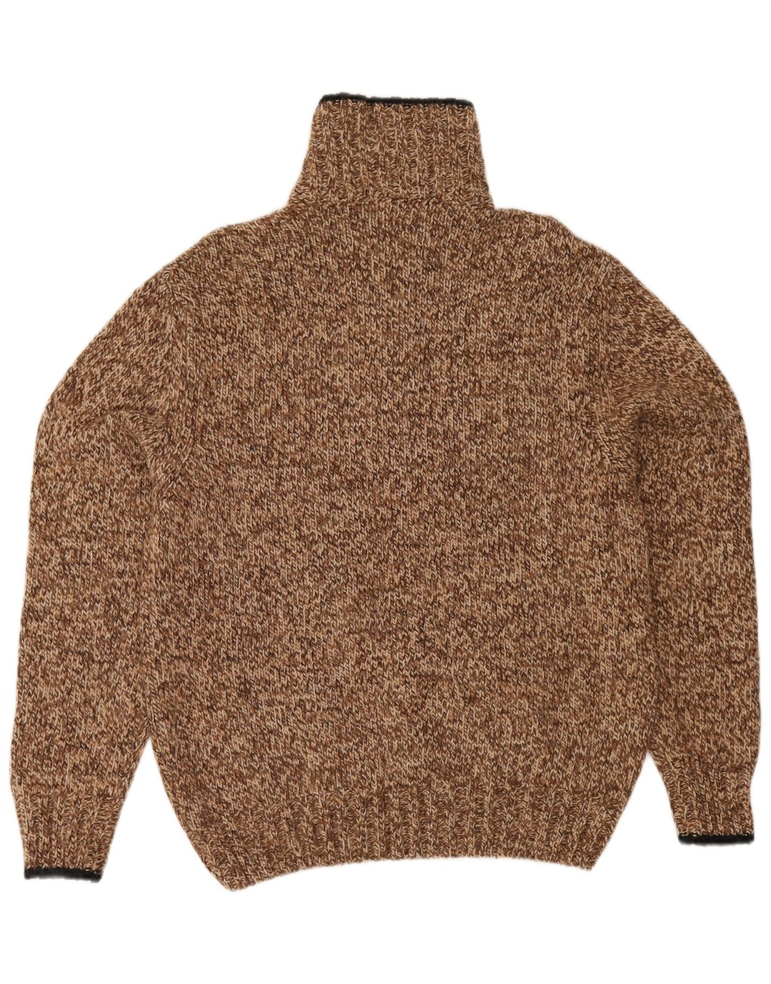 Zanolini Herre lynlås-hals sweater Medium Brun Flecked Uld