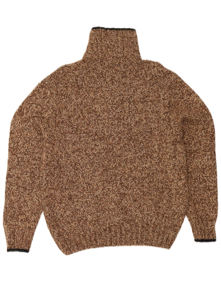 Zanolini Herre lynlås-hals sweater Medium Brun Flecked Uld