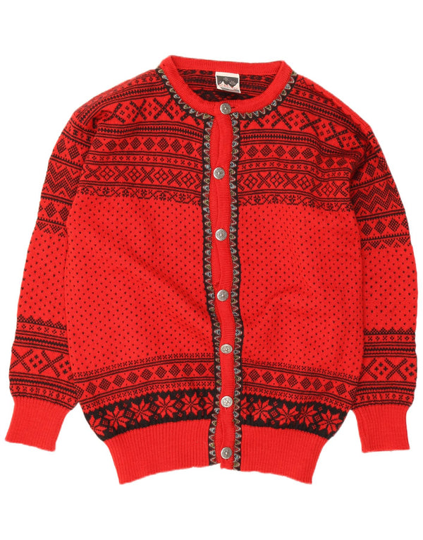 Dale of Norway Herre cardigan sweater Medium Red Fair Isle New Wool