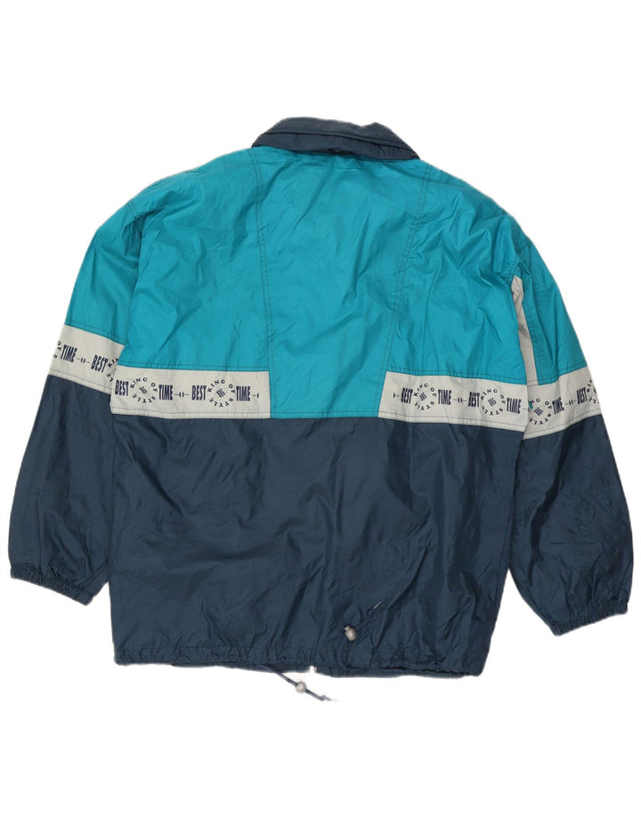 Brugi Herre Grafisk Loose Fit Træningsdragt Top Jakke Lille Blå Colourblock