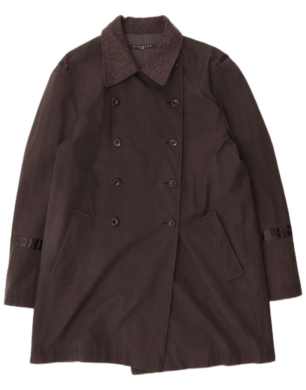 Richmond Dame Dobbeltradet Trench Coat IT 46 Stor Sort Polyvinyl