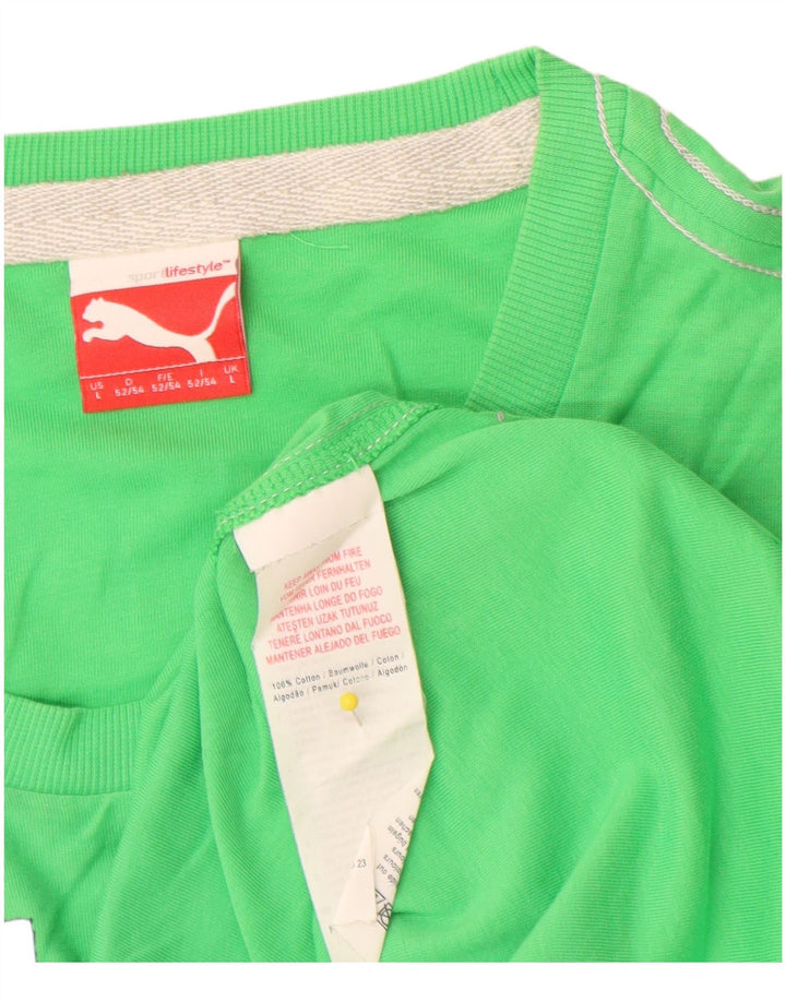 Puma Herre Grafisk T-Shirt Top Stor Grøn Bomuld