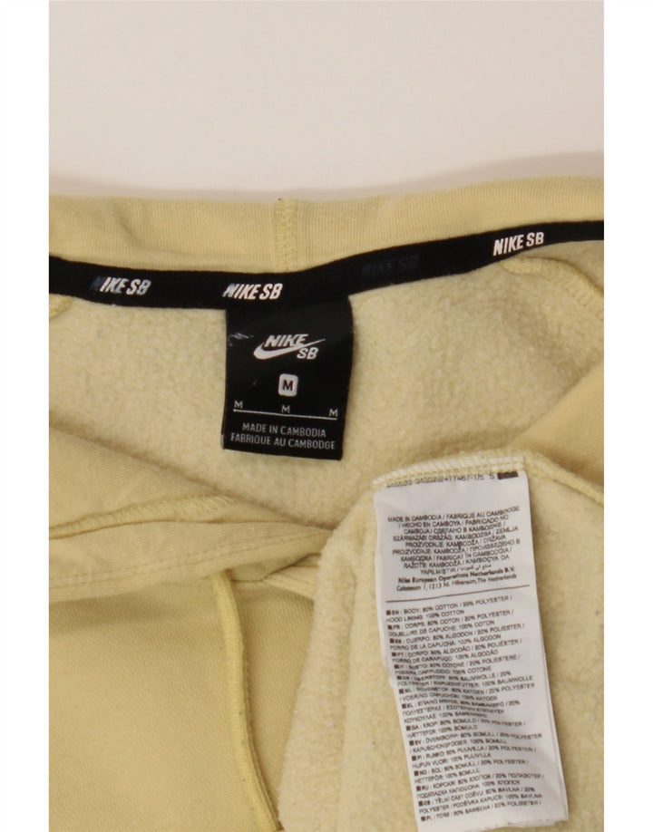 NIKE Mens Graphic Hoodie Jumper Medium Yellow Cotton