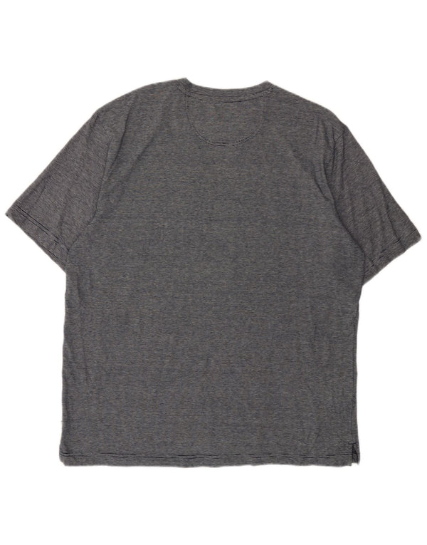 Tommy Bahama Herre T-shirt Top Stor marineblå nålestribet bomuld